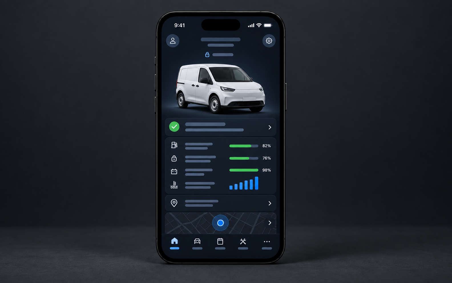 Mobilvy med mörkt läge